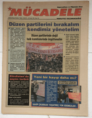 Mücadele Gazetesi 29 Ocak 1994 - Kürdistanda Seçim Terörü GZ7636 - 1