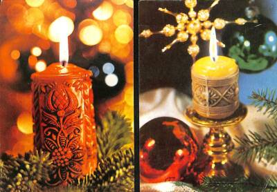 Mum Temalı Yeniyıl İkili Kartpostal KRT11705 - 1