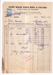 Musevi İş Adamı - DAVİT BEHAR YAKO UZİEL VE ORTAĞI.HIRDAVAT VE DEMİR ALATI TİCARETHANESİ İSTANBUL.1954 YILI FATURA - Gökçekoleksiyon