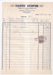 Musevi İş Adamı - DAVUT DEHPUR PLASTİK VE HIRDAVAT SATIŞ YERİ İSTANBUL.1955 YILI FATURA - Gökçekoleksiyon