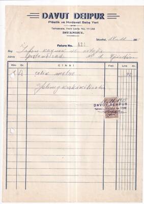 Musevi İş Adamı - DAVUT DEHPUR PLASTİK VE HIRDAVAT SATIŞ YERİ İSTANBUL.1955 YILI FATURA - 1