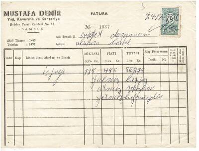 Mustafa Demir Samsun - Kavurma Ve Yağ Faturası 1967 EFM1997 - 2