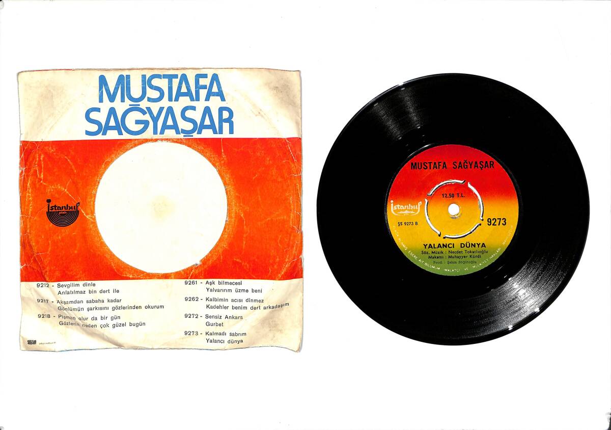 Mustafa Sağyaşar - Kalmadı Sabrım & Yalancı Dünya 45′lik Plak (10/7.5) PLK27382 - 2