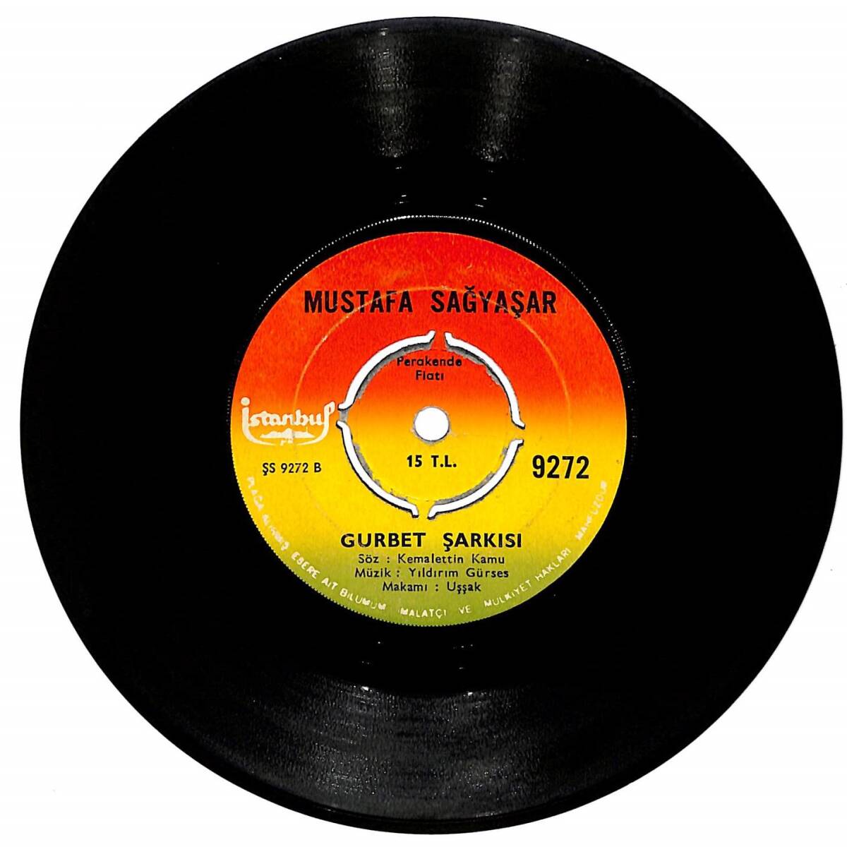 Mustafa Sağyaşar – Sensiz Ankara & Gurbet Şarkısı 45′lik Plak (10/7) PLK27470 - 2