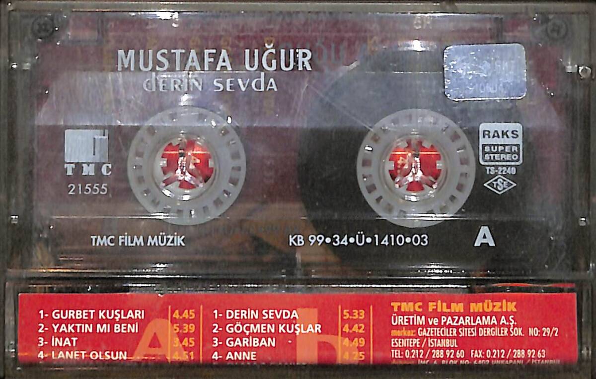 Mustafa Uğur - Derin Sevda Kaset (İkinci El Kaset) KST29554 - 2
