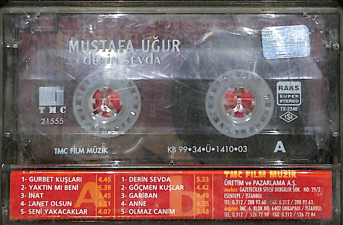 Mustafa Uğur - Derin Sevda Kaset (İkinci El) KST29259 - 2