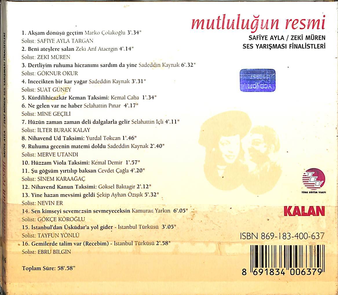 Mutluluğun Resmi - Safiye Ayla - Zeki Müren Ses Yarışması Finalistleri CD (Sıfır) CD4324 - 2