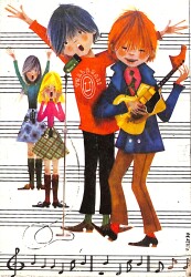 Müzik Temalı Kartpostal (Küçük Boy) KRT21400 - Gökçekoleksiyon