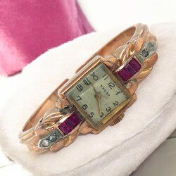 Nacar 18 Ayar Elmas ve Yakut Taşlı Bayan Kol Saati ELM271 #28.12 - Gökçekoleksiyon