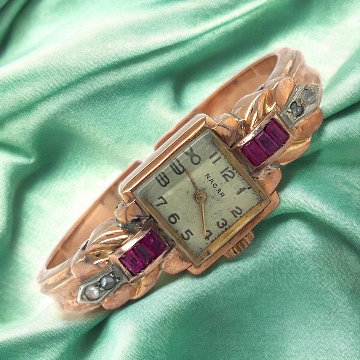 Nacar 18 Ayar Elmas ve Yakut Taşlı Bayan Kol Saati ELM271 #28.12 - 2