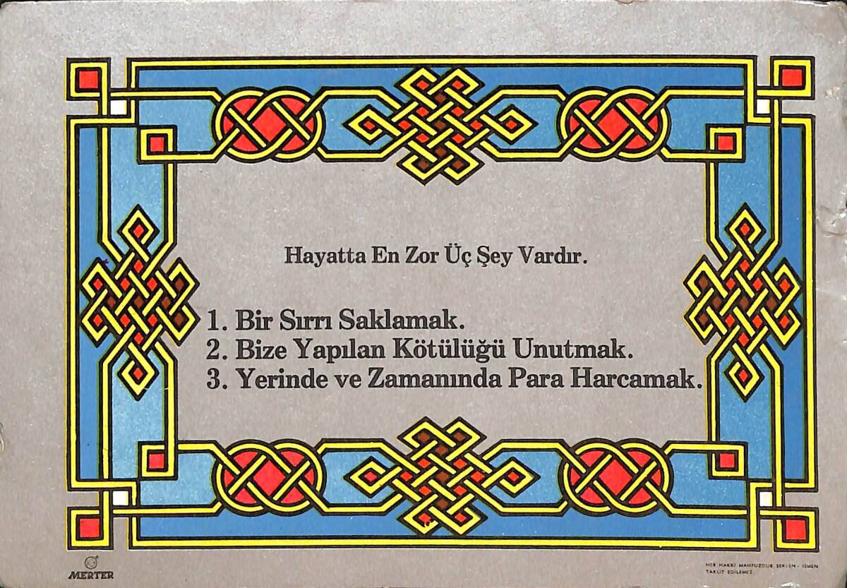 Nasihat Temalı Kartpostal (Küçük Boy) KRT21358 - 1