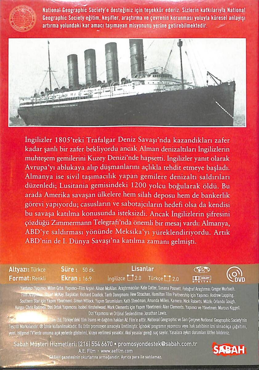 NATİONAL GEOGRAPHİC - 1.Dünya Savaşı Abluka 7 - 1916-1917 DVD2880 - 2