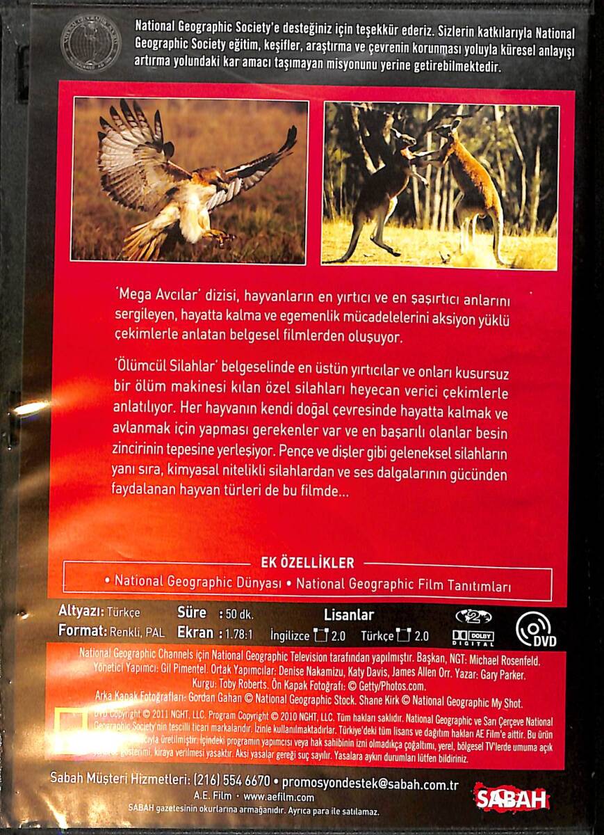 National Geographic - Mega Avcılar / Ölümcül Silahlar DVD Film (İkinci El) DVD2800 - 2