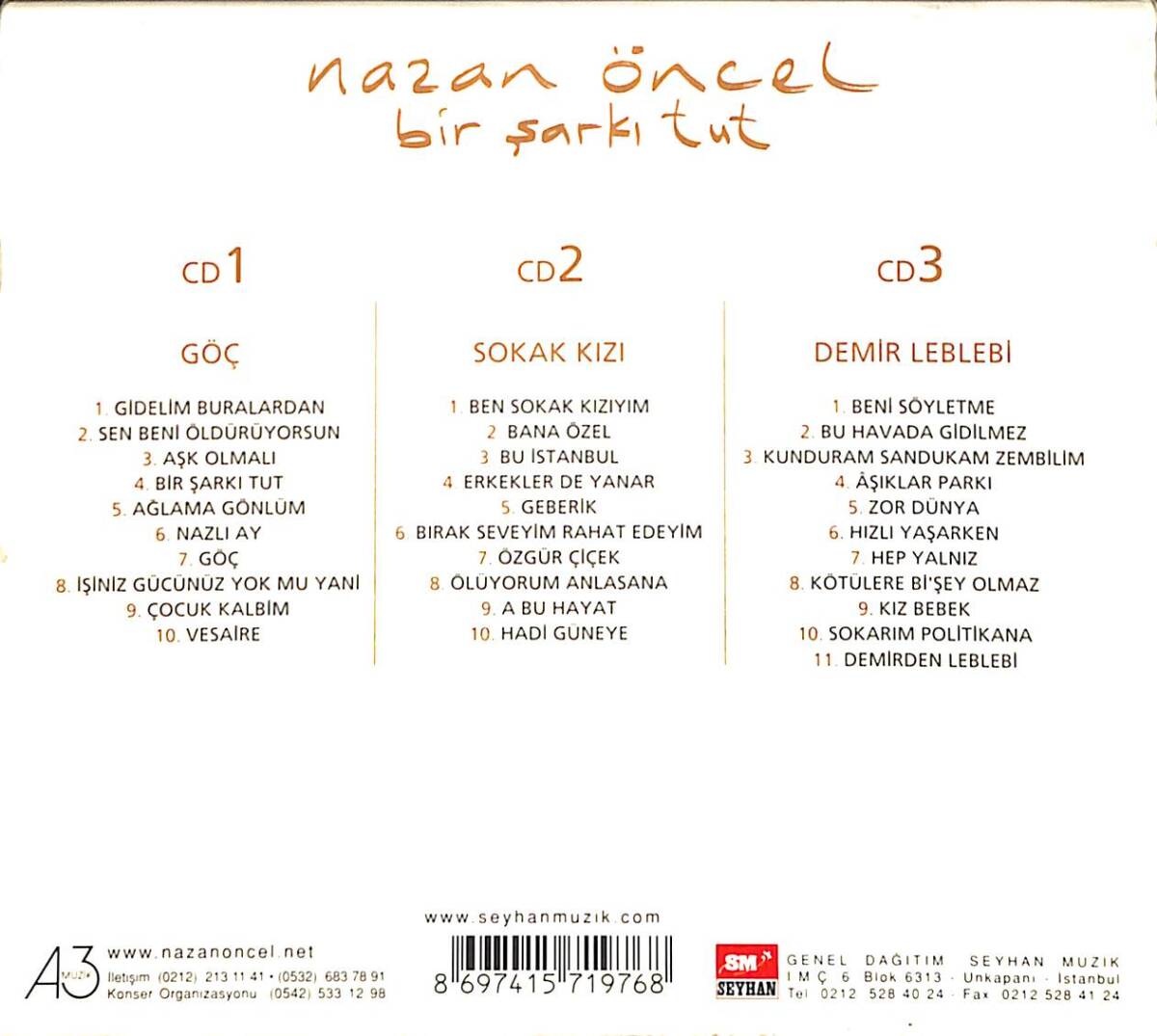 Nazan Öncel - Bir Şarkı Tut CD (İkinci El) CD4111 - 2