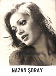 Nazan Şoray Orta Boy Siyah Beyaz Kartpostal KRT1722 - Gökçekoleksiyon
