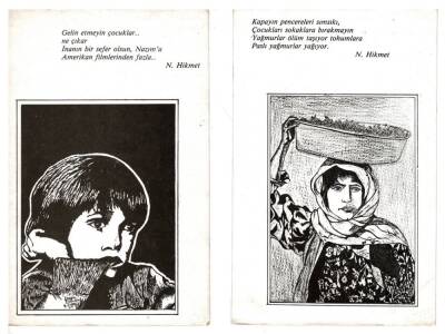 Nazım Hikmet x 2 Kartpostal KRT8049 - 1