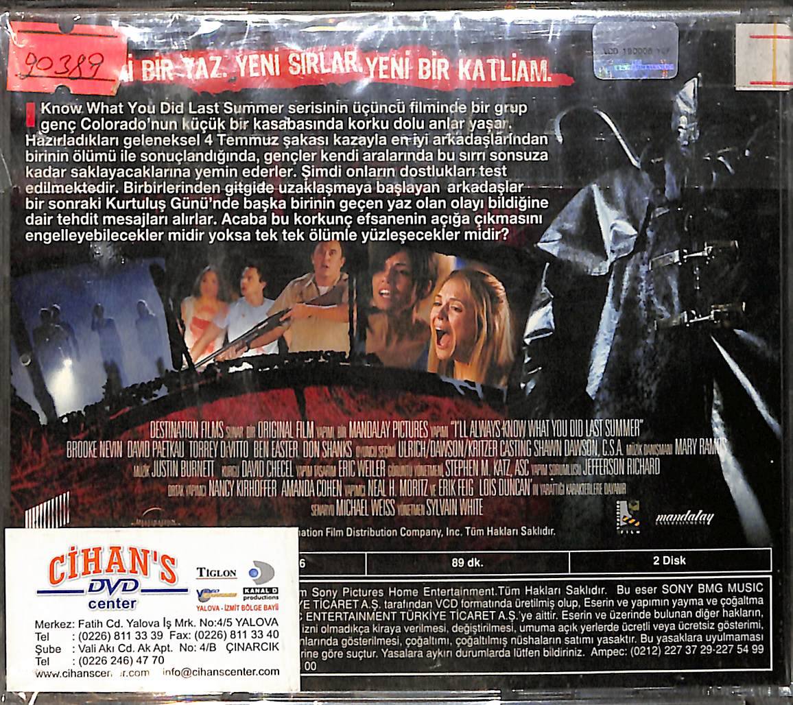Ne Yaptığını Her Zaman Bileceğim - I Always Know What Did You Last Summer VCD Film (10/8) VCD26134 - 2