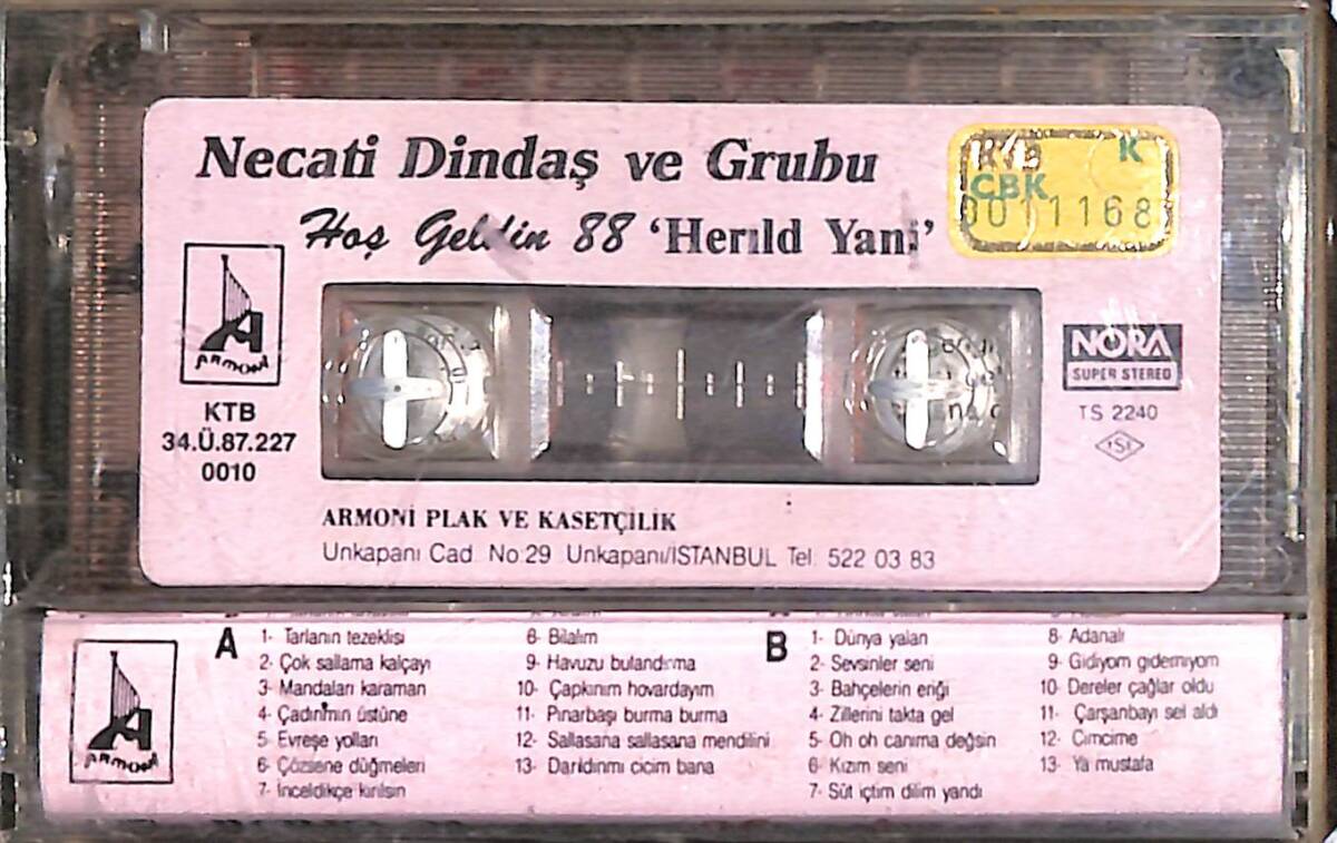 Necati Dindaş Ve Grubu - Hoş Geldin 88 Kaset (Sarı Bandrol - İkinci El) KST27788 - 2