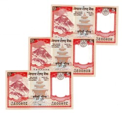 Nepal 5 Rupi 2010 (3 Adet) - ÇİL YKP8793 - 