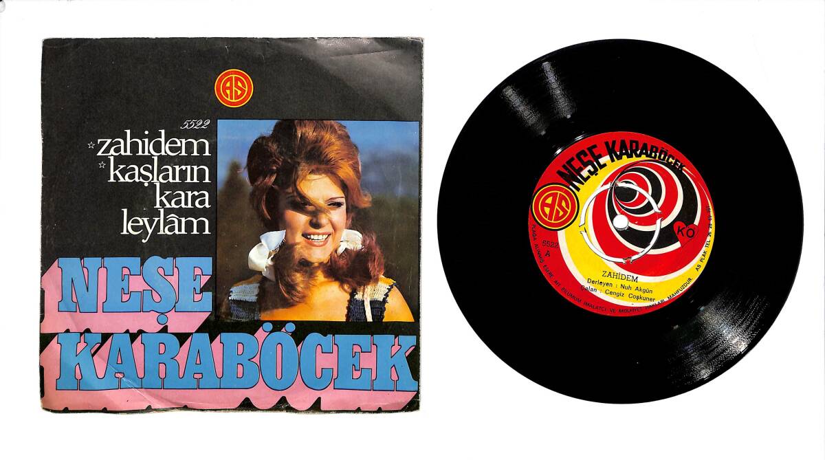 Neşe Karaböcek ‎– Zahidem & Kaşların Kara Leylam 45'lik Plak (10/8.5) PLK27306 - 1