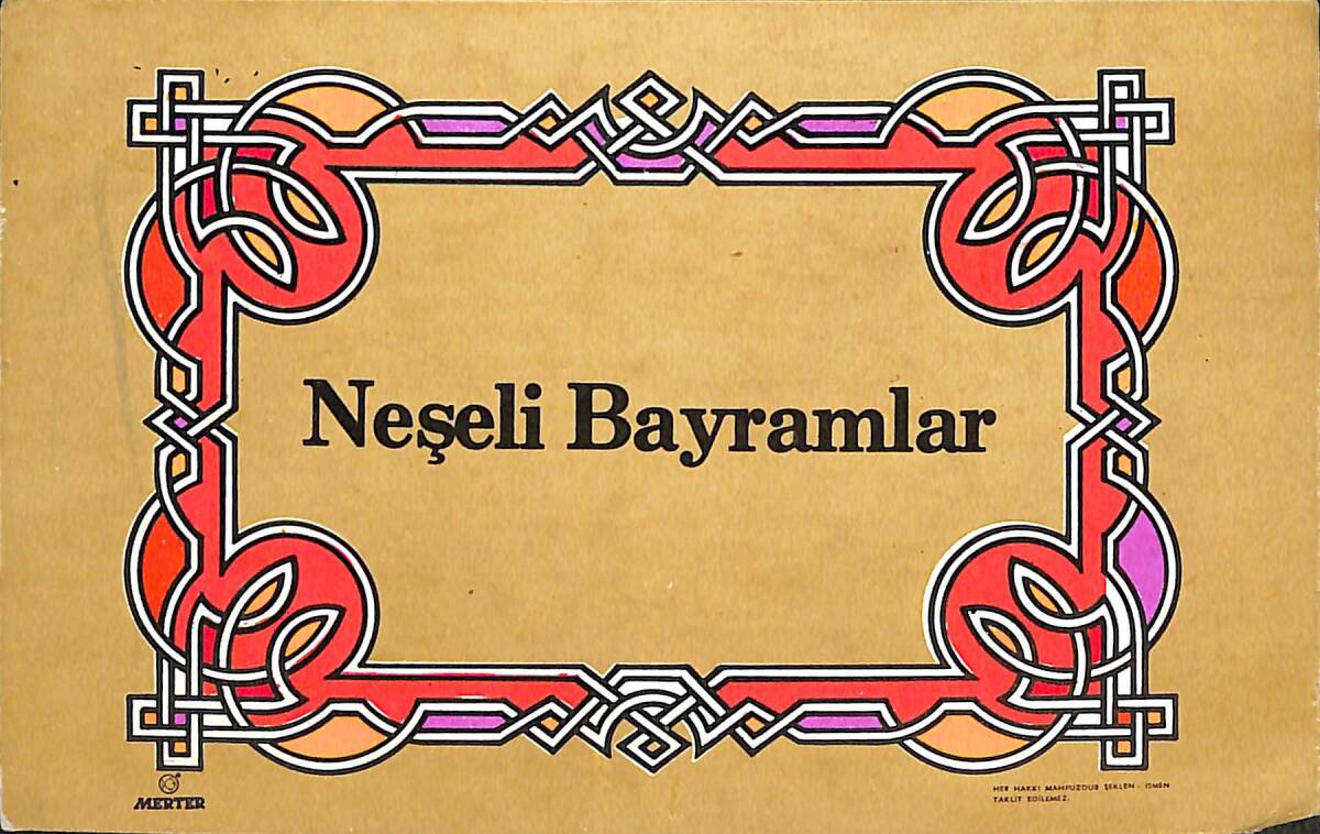 Neşeli Bayramlar Kartpostal (Küçük Boy) KRT21376 - 1