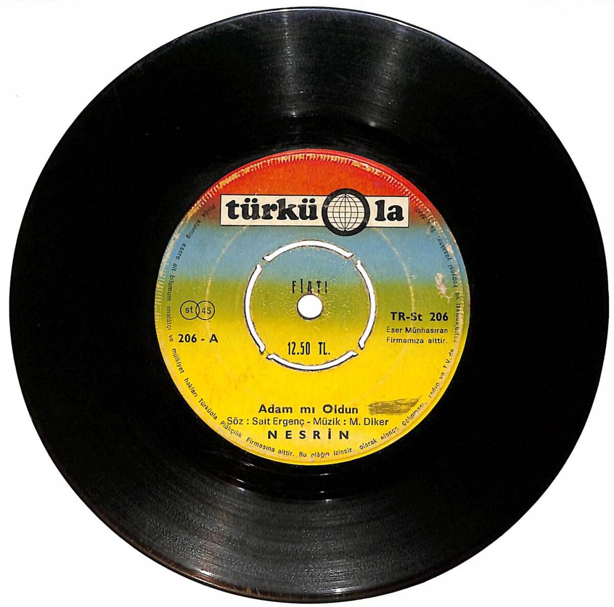 Nesrin ‎- Adam Mı Oldun / Bir Kaşı Kara Plak (10/6.5) PLK25064 - 1