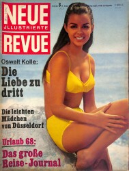 Neue Illustrierte Revue Nummer 3 21 Januar 1968 - Das Grobe Reise-Journal, Oswalt Kolle, Peter Weissbrich, Uschi Glas NDR86024 - Gökçekoleksiyon