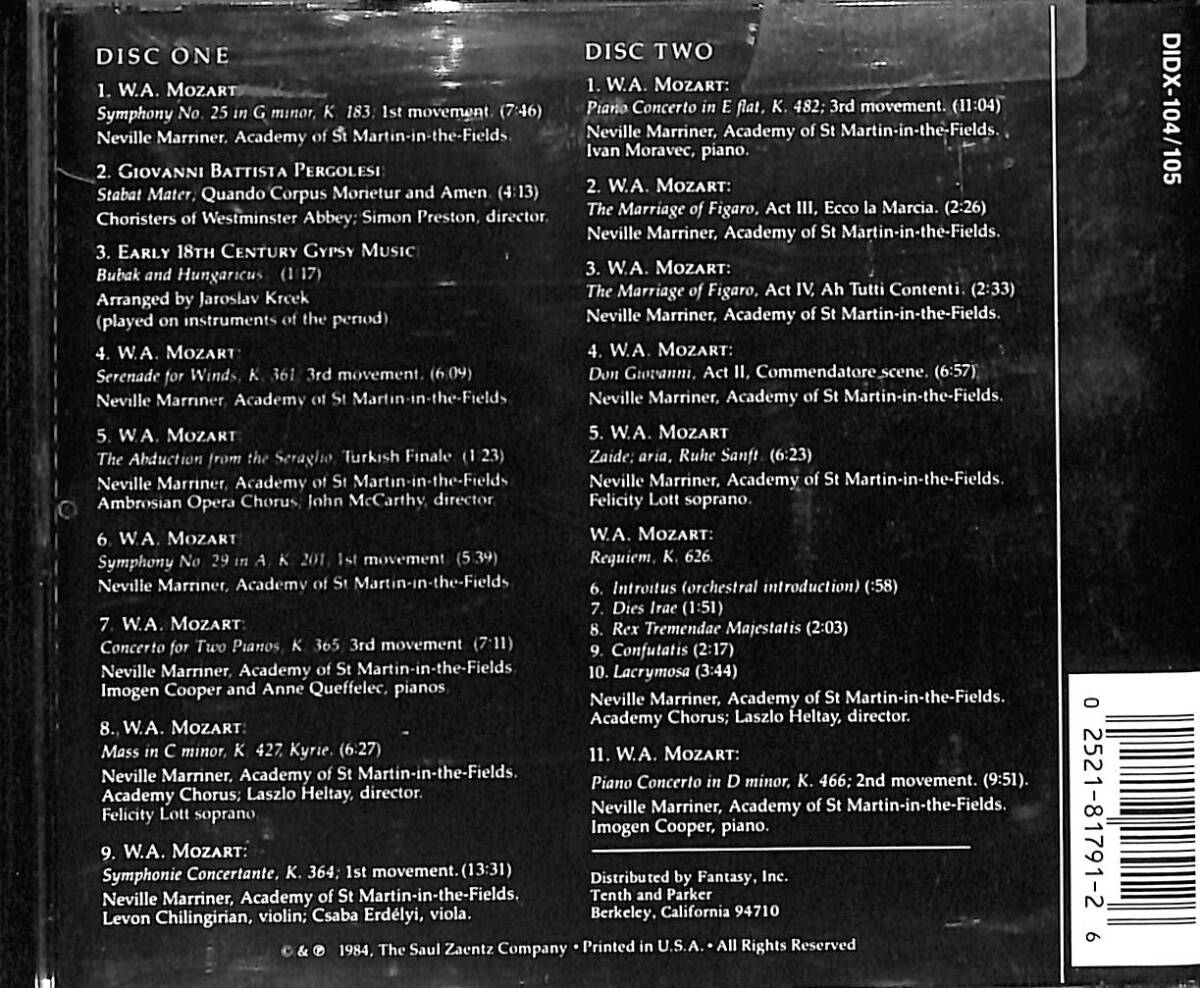 Neville Marriner - Academy Of St. Martin-In-the-Fields - Amadeus CD (İkinci El) CD4118 - 2