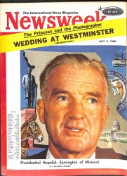 Newsweek 9 May 1960 - Symington of Missouri, Ernest K.Lindley NDR88188 - Gökçekoleksiyon