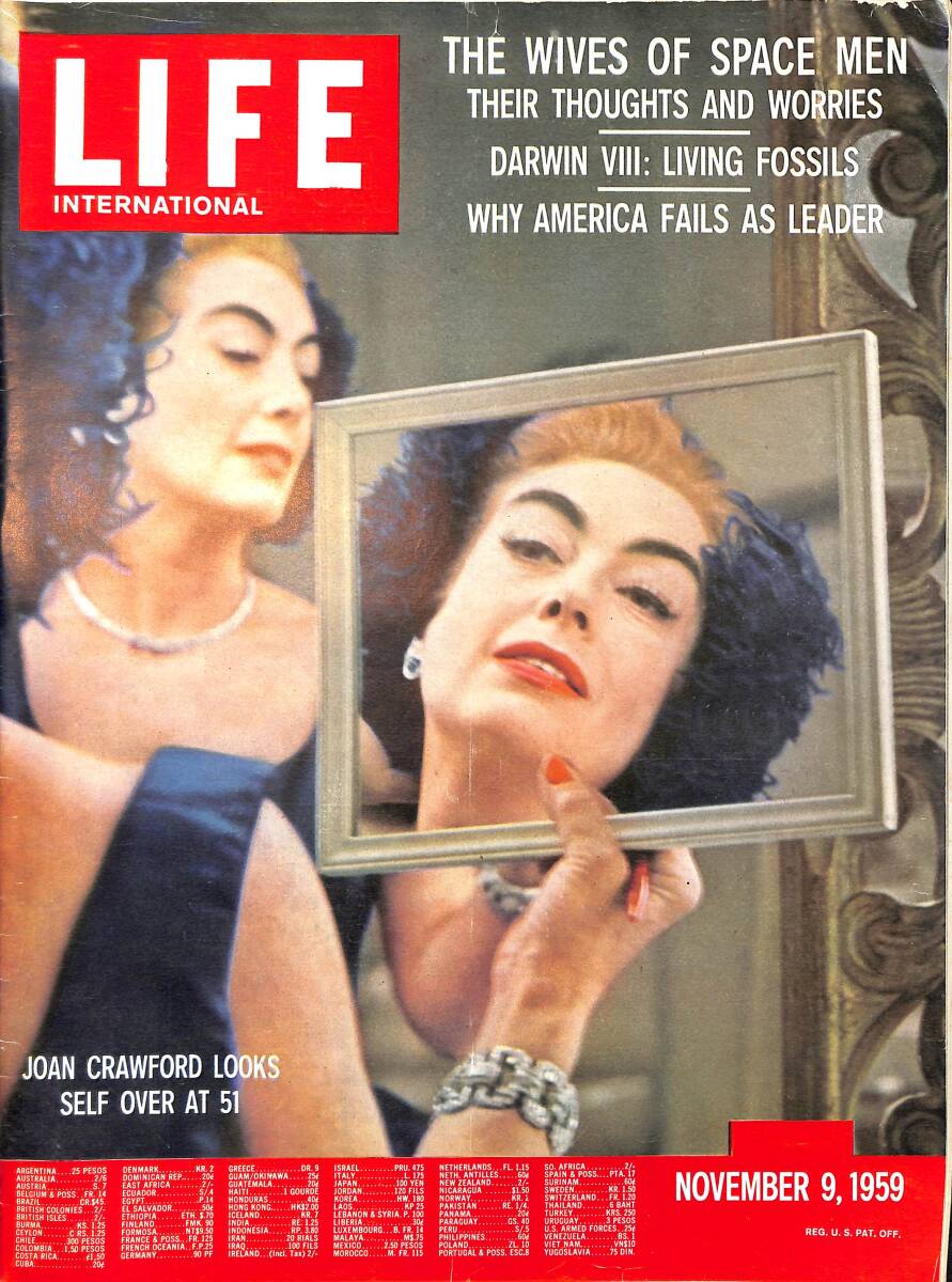 Life International 9 November 1959 - Kapak: Joan Crawford - The Wives of space men, Their Thoughts And Worries, Why America Fails As Leader NDR100301 - 1