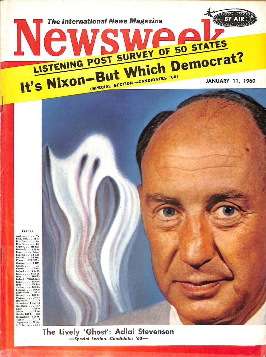 Newsweek Magazine 11 January 1960 - The Lively 'Ghost' Adlai Stevenson NDR100290 - 1