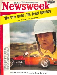 Newsweek Magazine 17 July 1961 - Phil Hill : First World Champion From the U.S., Moscow and Peking NDR88212 - Gökçekoleksiyon