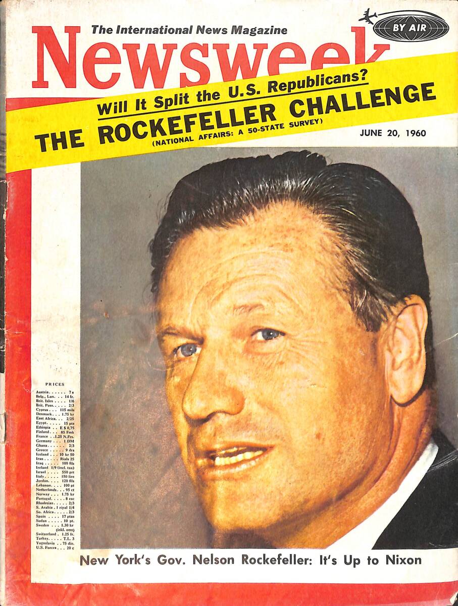 Newsweek Magazine 20 June 1960 - New York's Gov. Nelson Rockefeller NDR100288 - 1
