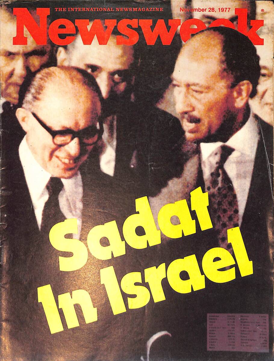 Newsweek Magazine 28 November 1977 - Sadat In Israel - Egypt's Woes - Toyota Versus The Accident Dilemma NDR100286 - 1