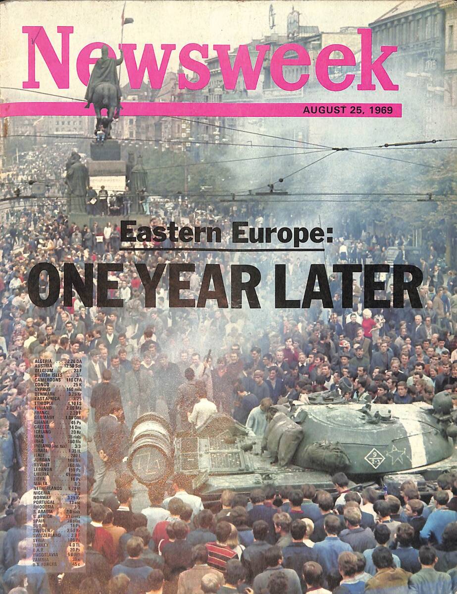 Newsweek Magazine August 25, 1969 – Eastern Europe: One Year Later – Jack Anderson and Ted Kennedy – Joseph Durso's 