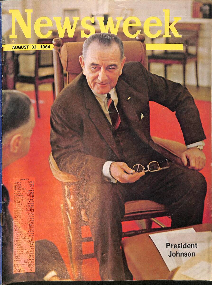 Newsweek Magazine August 31, 1964 – President Johnson – Mr. Johnson: Larger Than Life – Daddy's pet's: Luci, Lynda, and Him NDR100562 - 1