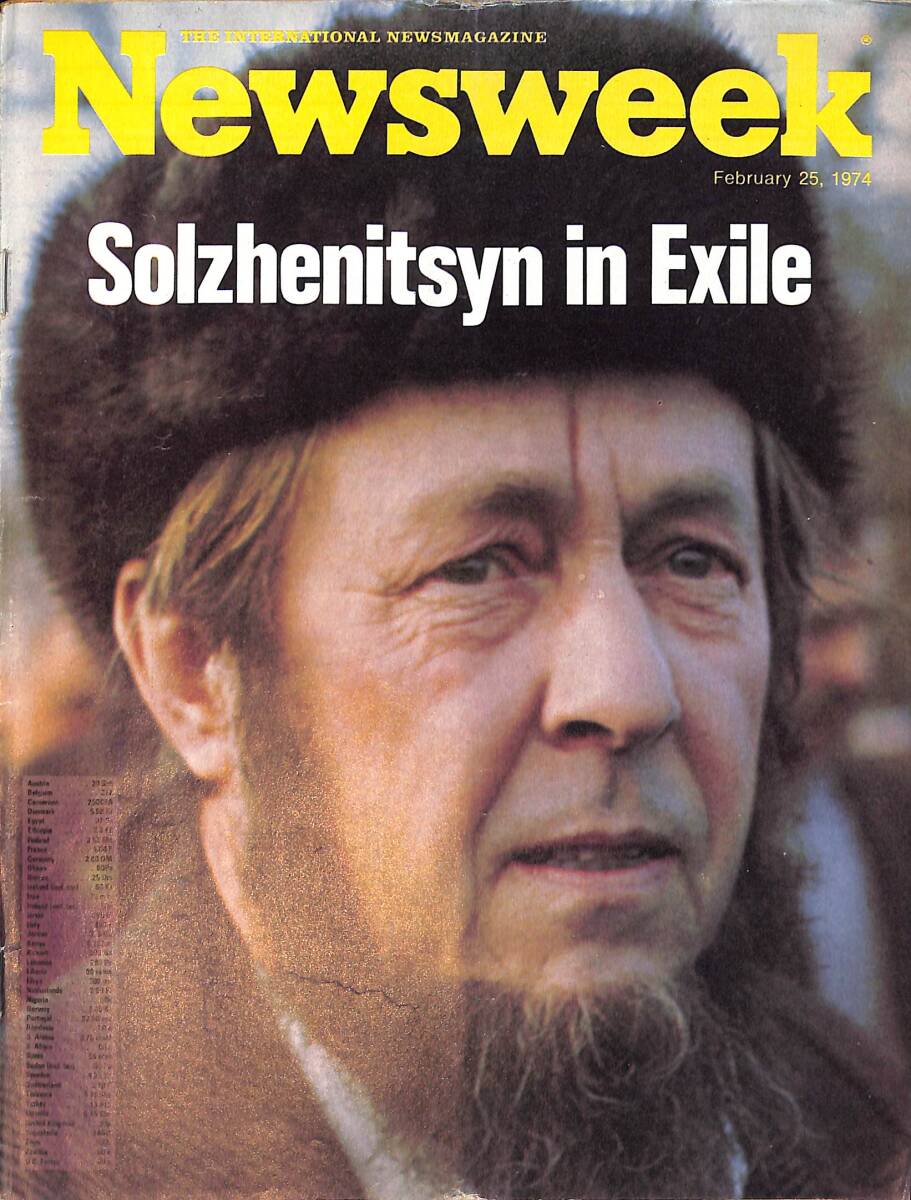 Newsweek Magazine February 25, 1974 – Solzhenitsyn in Exile – China: Mao's last fling? The Shanghai Mafia The problem of succession NDR100508 - 1