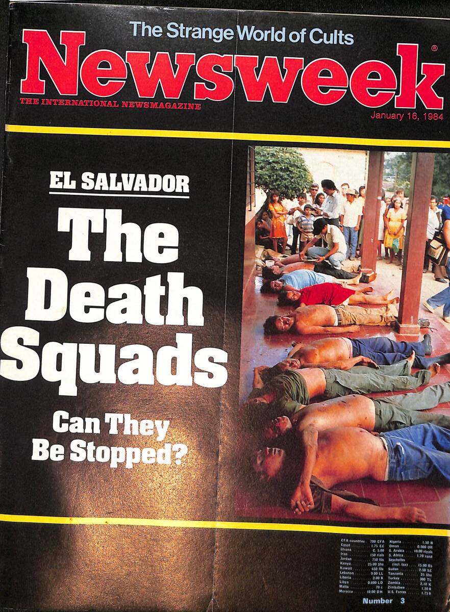 Newsweek Magazine January 16, 1984 – El Salvador: The Death Squads Can They Be Stopped? – Israel: a wave of Jewish terrorism NDR100567 - 1