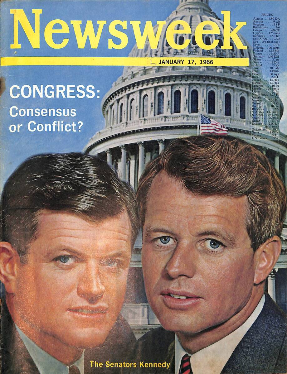 Newsweek Magazine January 17, 1966 – The brothers 1960: The Legacy was a name and a mission Two Senators Named Kennedy NDR100563 - 1