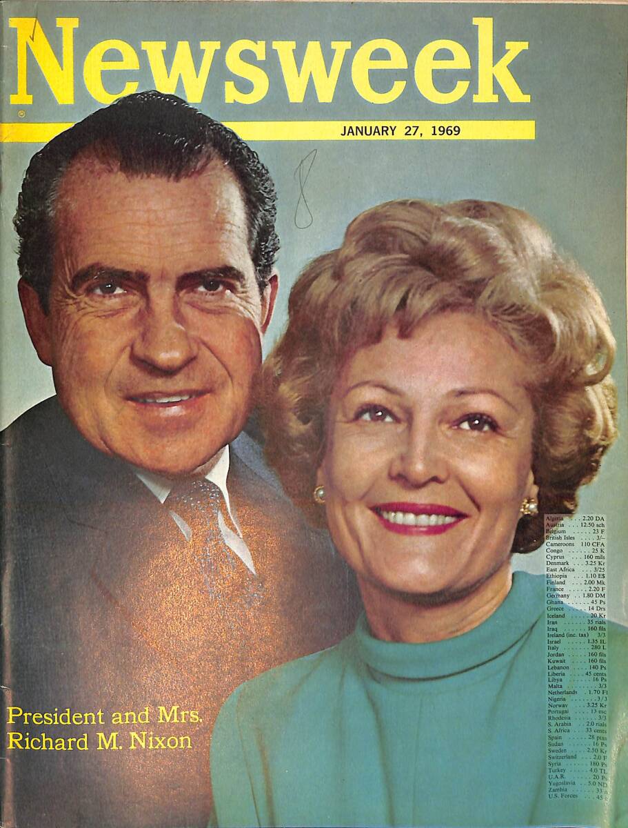 Newsweek Magazine January 27, 1969 – President and Mrs. Richard M. Nixon – Charles de Gaulle and the Jews NDR100529 - 1