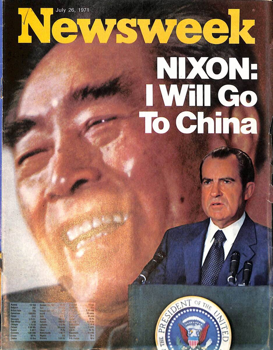 Newsweek Magazine July 26, 1971 – NIXON: I Will Go To China – Henry Kissinger chats with Chou En-lai in Peking NDR100533 - 1