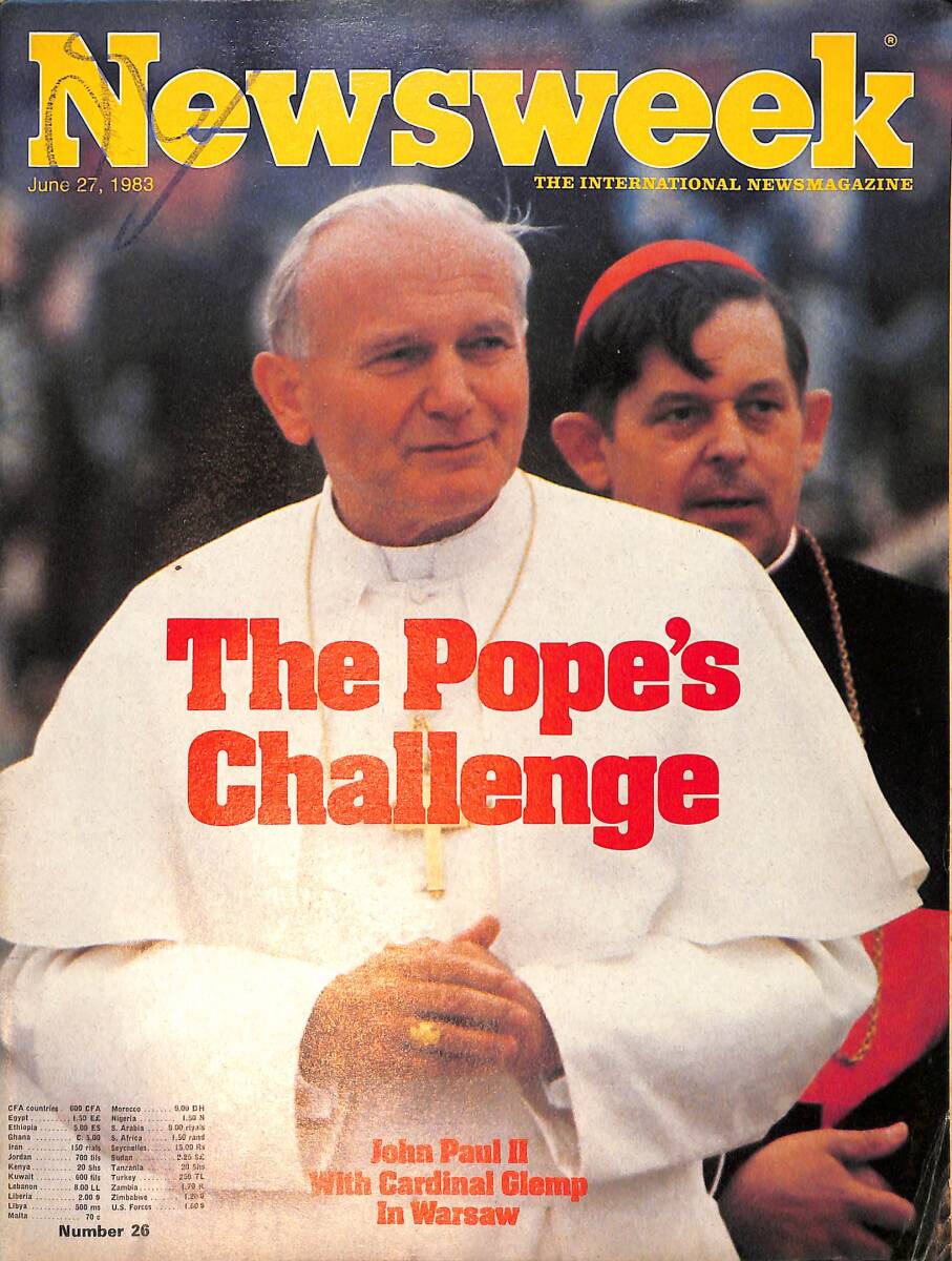 Newsweek Magazine June 27, 1983 – John Paul II With Cardinal Glemp In Warsaw – Now, President Andropov On the fast track NDR100568 - 1