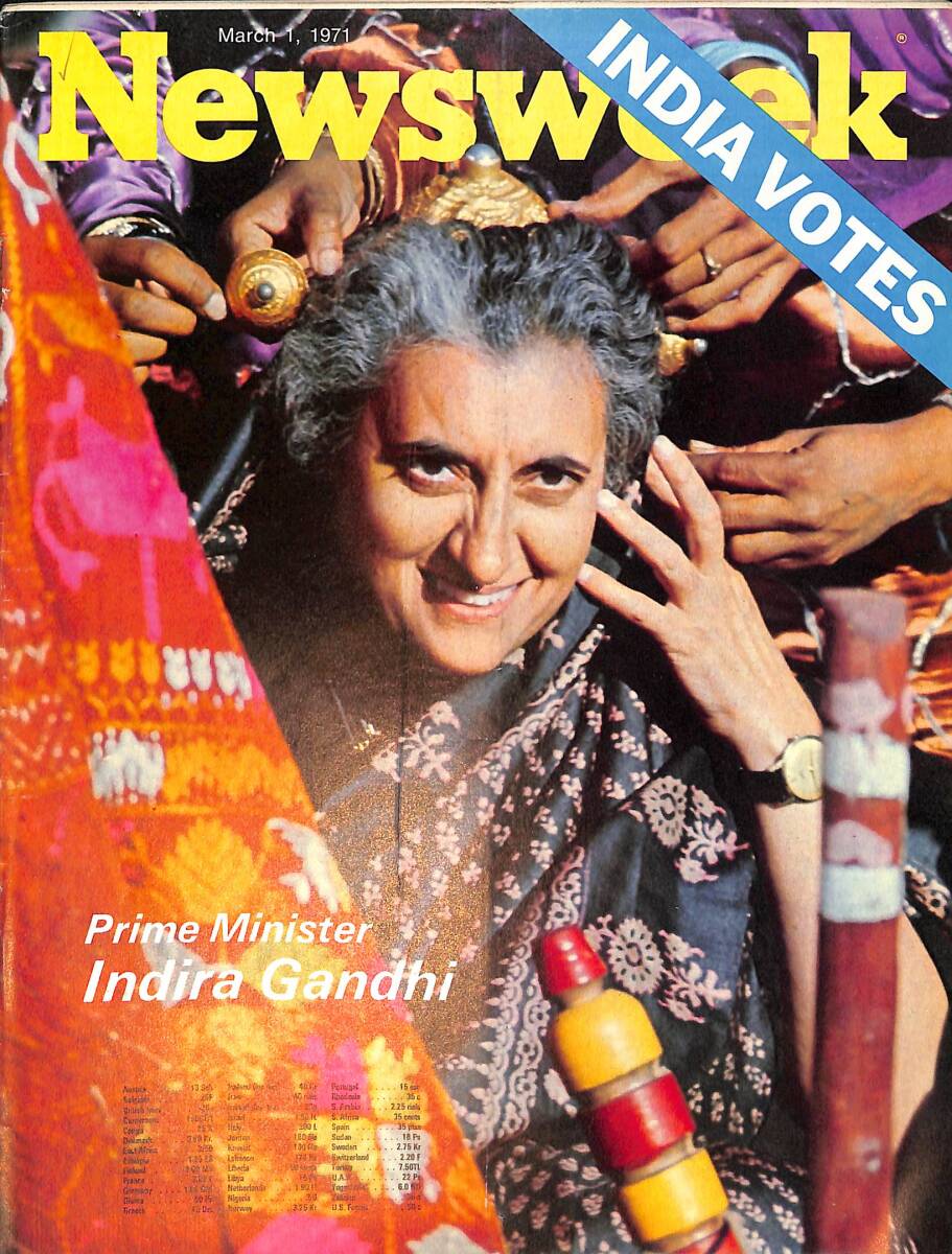 Newsweek Magazine March 1, 1971 – Prime Minister Indira Gandhi – Will John Lindsay turn Democrat? – Mr. Nixon and the Black Caucus NDR100525 - 1
