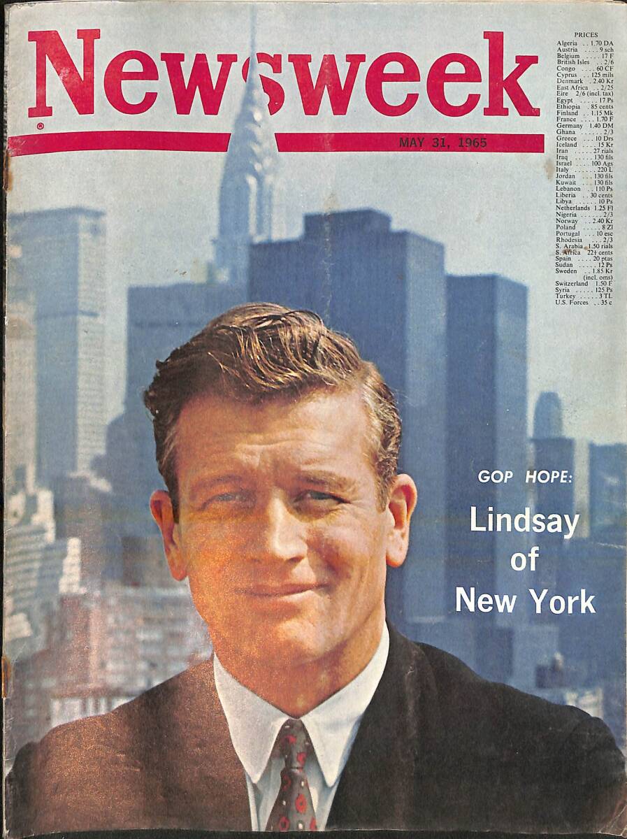 Newsweek Magazine May 31, 1965 – Gop Hope: Lindsay of New York – Gop Hope: Lindsay of New York – Mrs. Harris: A dim view of apparel NDR100599 - 1