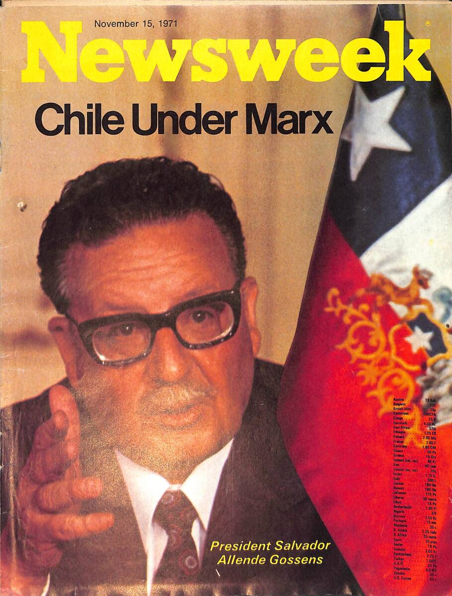 Newsweek Magazine November 15, 1971 – President Salvador Allende Gossens - Chile Under Marx - Katrine Ames - Harry Waters NDR100489 - 1