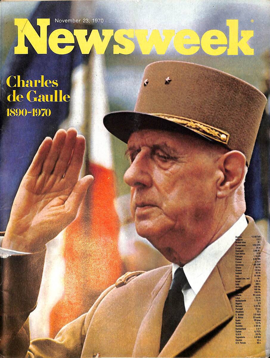 Newsweek Magazine November 23, 1970 – Charles de Gaulle 1890-1970 – Russia: the trial of Andrei Amalrik NDR100571 - 1