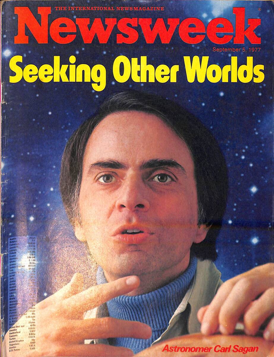 Newsweek Magazine September 5, 1977 – Cover: Astronomer Carl Sagan – France: Socialists and Communists debate Defender of the faith NDR100604 - 1