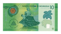 Nikaragua 10 Cordobas2014 Polimer ÇİL YKP8417 - Gökçekoleksiyon