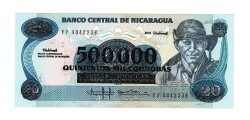 Nikaragua 500000 Cordobas (Overprint) ÇİL YKP7770 - 1