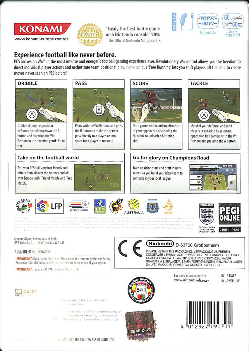 Nintendo Wii Pes 2008 Pro Evolution Soccer (İkinci El) DVD2697 - 2